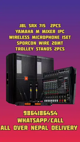 #creatorsearchinsights #pathivara_taplejung #phidim_pachthar #ilam #taplejung  for more information please contact us 9864186454 *JBL SRX 715 2PCS *YAMAHA MIXER AMPLIFIER  *WIRELESS MICROPHONE 