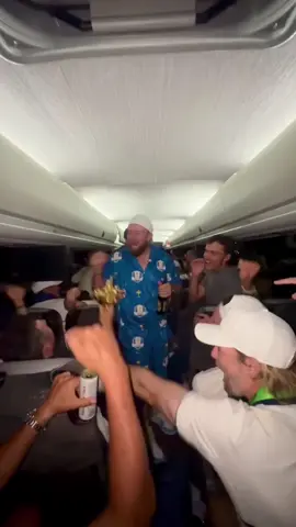 On the bus 🇪🇺🍻 #RyderCup #golf #europe 