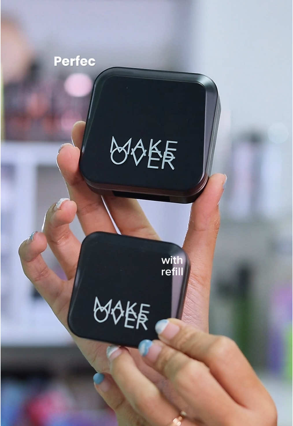 NEW Powder Foundation alert!🚨Sekali cover langsung flawless💕 #compactpowder #perfectcover #powderfoundation #makeovermastershade #mymastershade