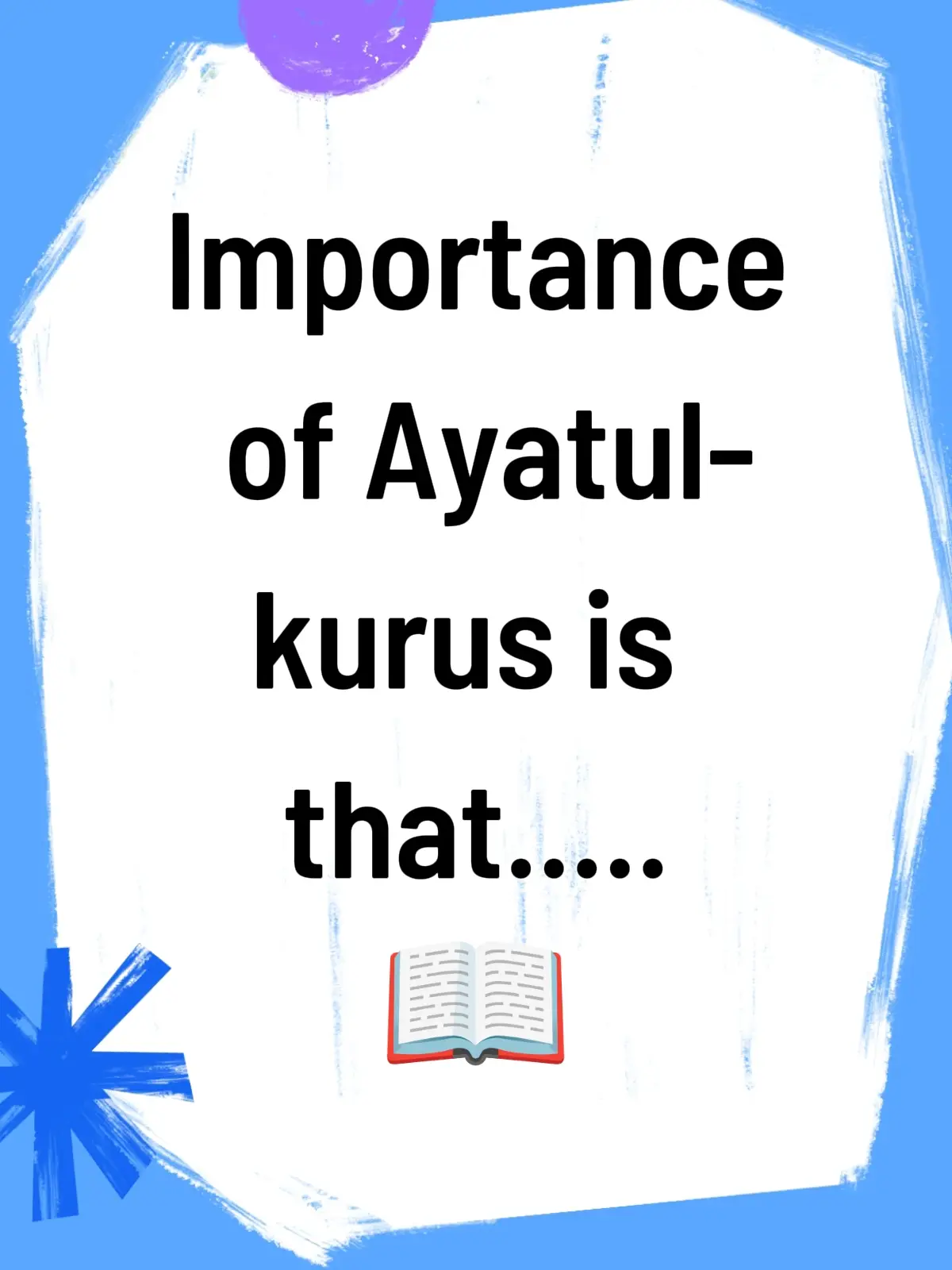 Ayatul Kursi is important because it is considered the greatest verse in the Quran, providing divine protection from Shaitan (devils) and evil, guiding one to Paradise if recited after prayers, and affirming Allah's absolute power and oneness. Reciting it regularly is believed to offer spiritual safety, enhance memory, bring blessings to one's home, and make death easier for the reciter.  Spiritual and Divine Protection Protection from Evil:Daily recitation of Ayatul Kursi in the morning and evening is said to grant protection from the evil of Jinn and Shaitan.  Warding off Negativity:Reciting it at home can ward off bad energy, promoting a peaceful environment and helping with issues like nightmares or unexplainable disruptions.  Guardian Angels:When recited before sleeping, Allah sends guardian angels to protect the individual throughout the night.  Path to Paradise Reward for Reciters:According to a Hadith, whoever recites Ayatul Kursi after each obligatory prayer (Salah) will have nothing standing between them and Paradise except death.  Affirmation of Monotheism Oneness of God:The verse clearly defines Allah as the One and only God, emphasizing the foundational belief of Islam.  Other Benefits Increased Memory:Regular recitation is said to improve memory, and some traditions list it alongside other factors like sweets and lentils.  Ease of Death:Frequent recitation is believed to make the moment of death easier for the individual.  Enhanced Spiritual Status:It is thought to raise one's spiritual status and increase the spiritual light in one's eyes.  Blessings for Family and Home:Reading it at home can protect family and possessions, acting as a deterrent to thieves and providing blessings and abundance. 