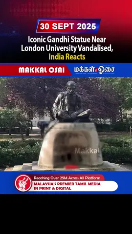 Iconic Gandhi Statue Near London University Vandalised, India Reacts #GandhiStatue #LondonUniversity #Vandalised #Viralnews #India 