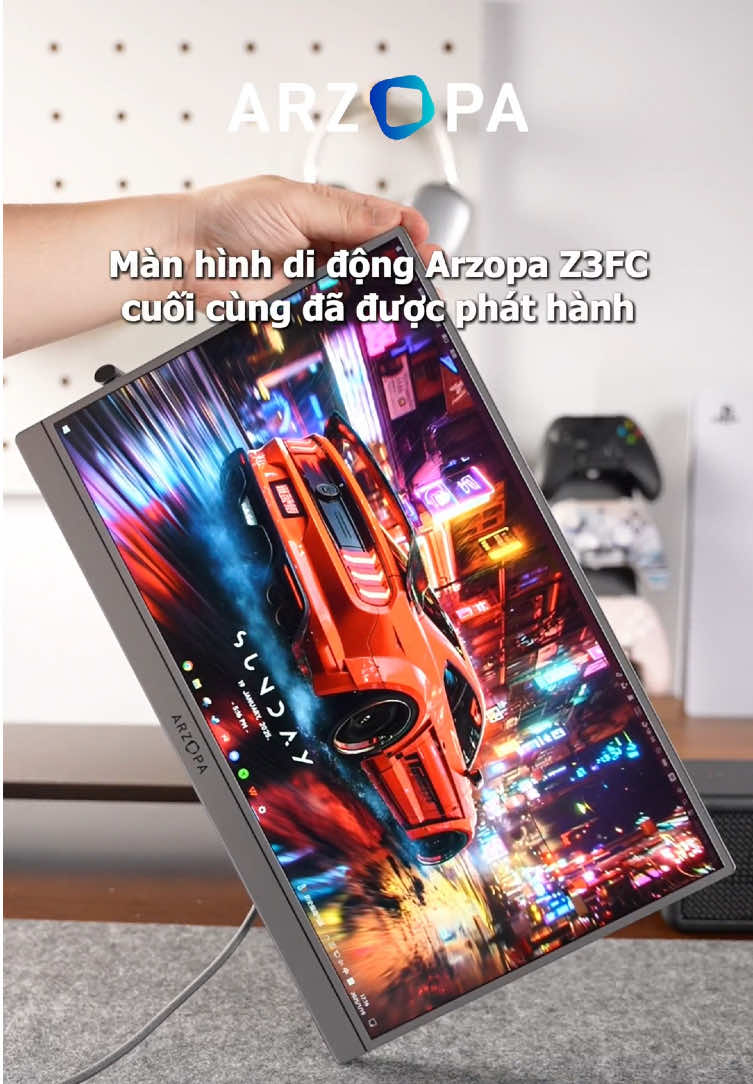 Tần số quét cao mượt mà, không giật lag, thao tác văn phòng cũng theo kịp suy nghĩ của bạn.😎#arzopa #portablemonitor #gaming #180hz 