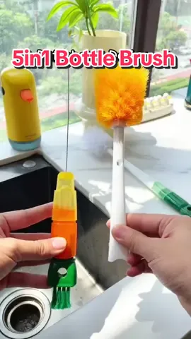 Multi functional 5in1 cup brush.Cleans all kinds of cups at home! #bottlebrush #bottlecleaner #berusbotol 