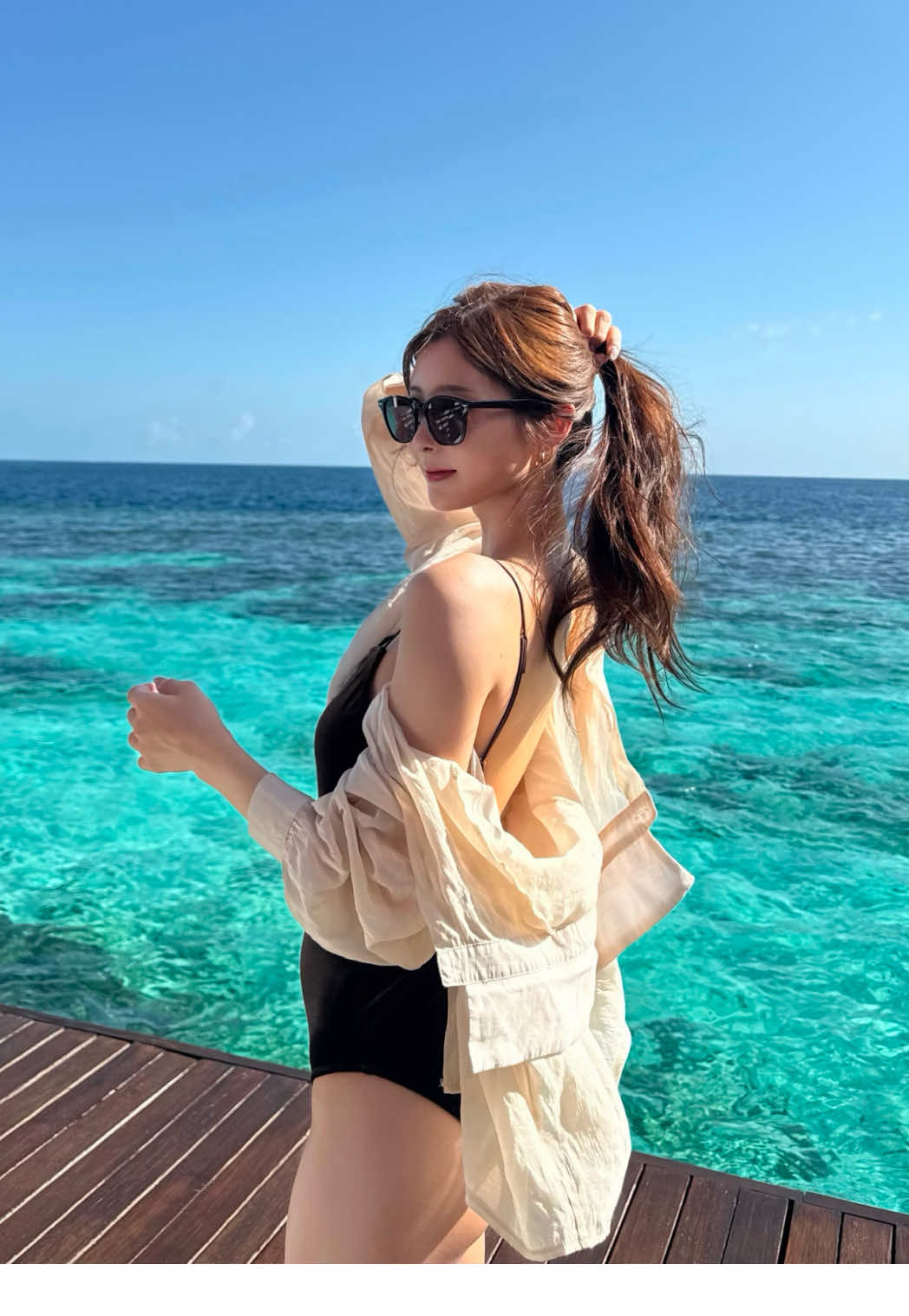 モルディブの朝💙水着はanuans!