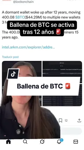 Ballena de BTC se activa tras 12 años 🚨