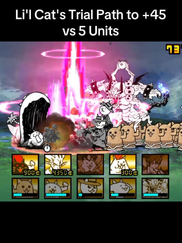 Li'l Cat's Trial Path to +45 vs 5 Units #thebattlecats #battlecats #tbc 