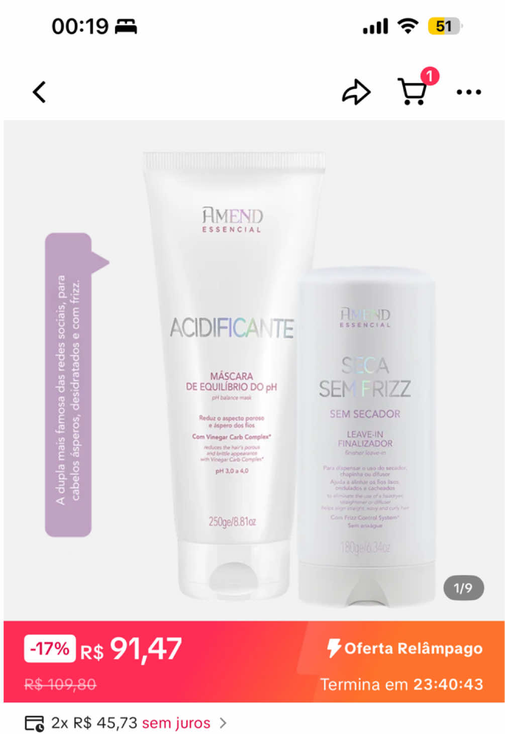 #frizz #cabelos #dicadecabelo #produtosdecabelo  #ofertarelampago 