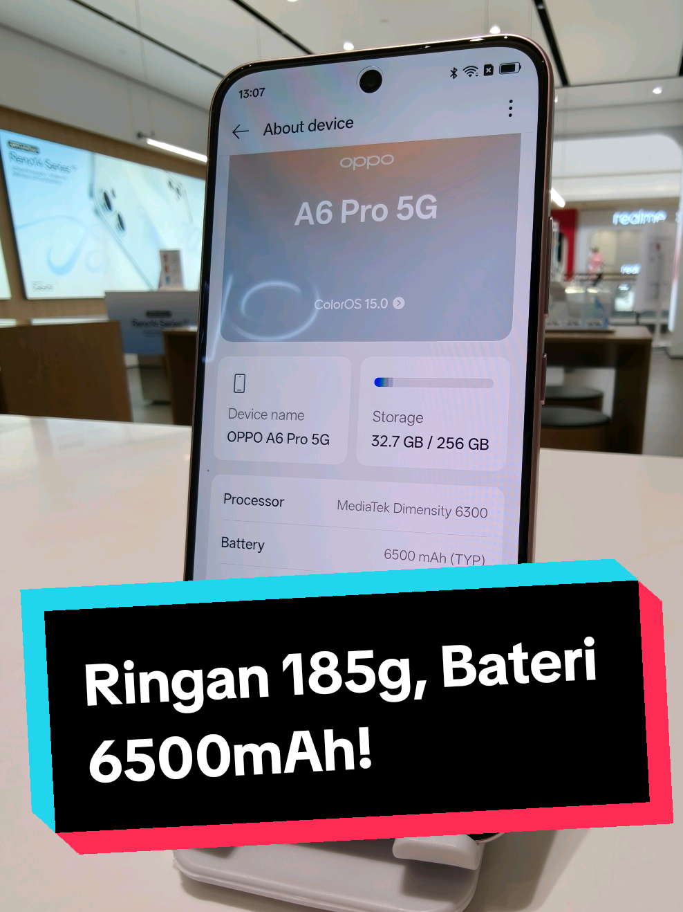 ⚡️ OPPO A6 Pro 5G ⚡️ 🔋 Bateri BESAR 6500mAh ⚡ Cas laju 80W SuperVOOC 🔄 Reverse Charging – jadi powerbank terus 📱 Badan ringan & nipis, cuma 185g! Ringan di tangan, KUAT dalam prestasi! 🔥 #OPPOA6Pro5G #RinganTapiPower #fyppppppppppppppppppppppp #OPPOTahanKawKaw 