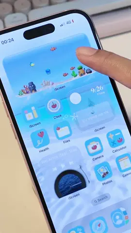 aquarium home screen 👀🪼🫧🐟  🏷️ #ios26 #iphone17 #iscreen #aquarium #widget #homescreen #ios17update 