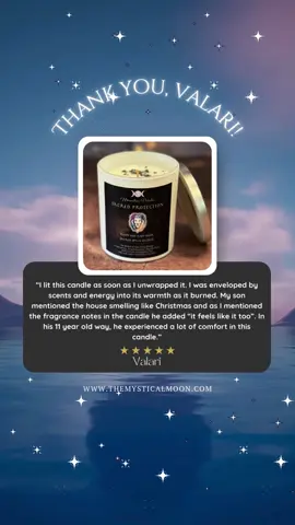 ✨ “The house doesn’t just smell like Christmas… it feels like it too.” 🕯️💖 Thank you for sharing this beautiful moment with our Sacred Protection Candle with Hematite Crystals. We’re so grateful to be part of your family’s magic. 🌙✨ #MysticalMoon #CandleTok #WitchTok #CrystalHealing     