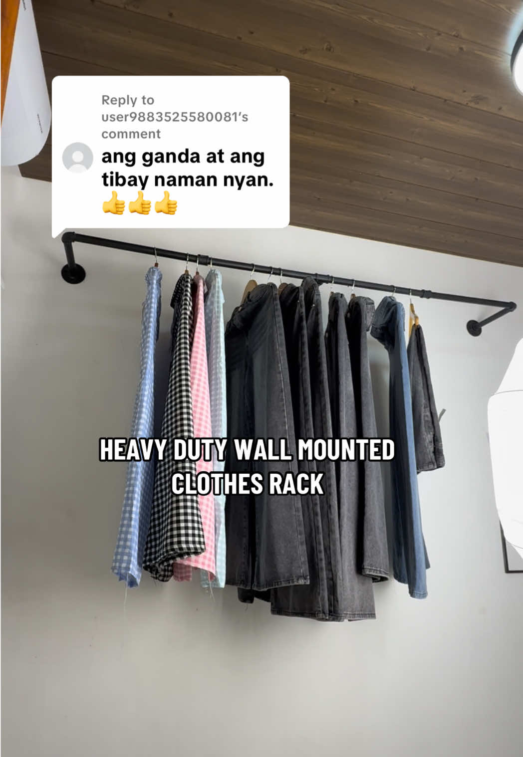 Replying to @user9883525580081 #wallmountedclothesrack #clothesrack #heavydutyclothingrack #sampayan 