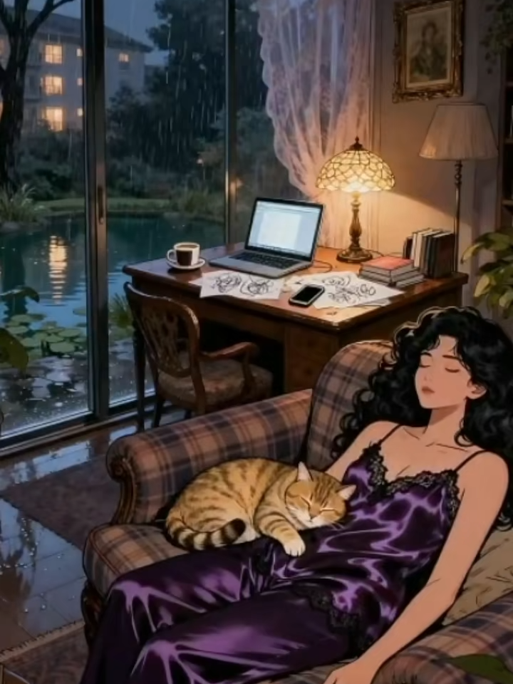 A person on a rainy day, listening to the rain, listening to music, reading, sleeping, so comfortable I took a break from work in the afternoon, read a book, sat on the sofa, listened to music, watched the rain, and fell asleep... I slept so soundly! Who understands?  #healing #healinganime #todaysharing #alone #mood #vlog #emotion #oneperson #rainyday #sleep