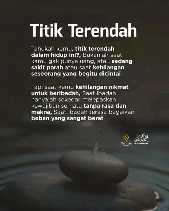 Bismillah Terkadang kita kehilangan nikmat beribadah, dan ibadah menjadi terasa hambar. Lantas apa penyebabnya?? Dzun Nun Al-Mishri (245 H) rahimahullah berkata,  كما لا يجد العبد لذة الطعام عند سقمه كذلك لا يجد القلب حلاوة العبادة مع الذنوب  