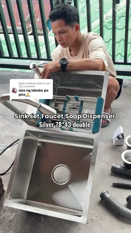Replying to @Rissa's Add to cart 🛒 sobrang ganda ng quality! Makapal at stainless steel po sya. #kitchensink #sink #stainlesssteel #doublesink 