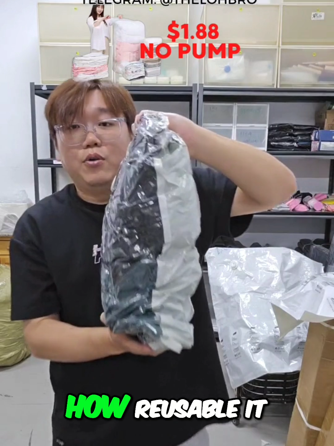 Maximize Space with Reusable Vacuum Bag_ Flatten and Reuse! #storage #vacuumbag #travel #nopumpneeded #fyp #neat #travelessential #storageneeds #vacuum bag for travel store