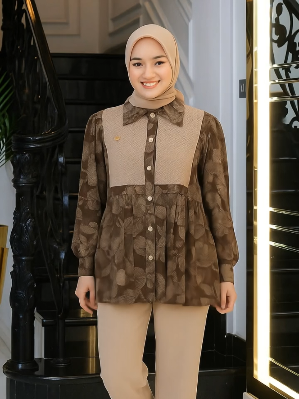 Gwenza Saskia Setelan Celana Motif - Exclusive Fashion Show #setelanwanita #setelancelana #setelanterbaru #wibgajian #cuantanpabatas 