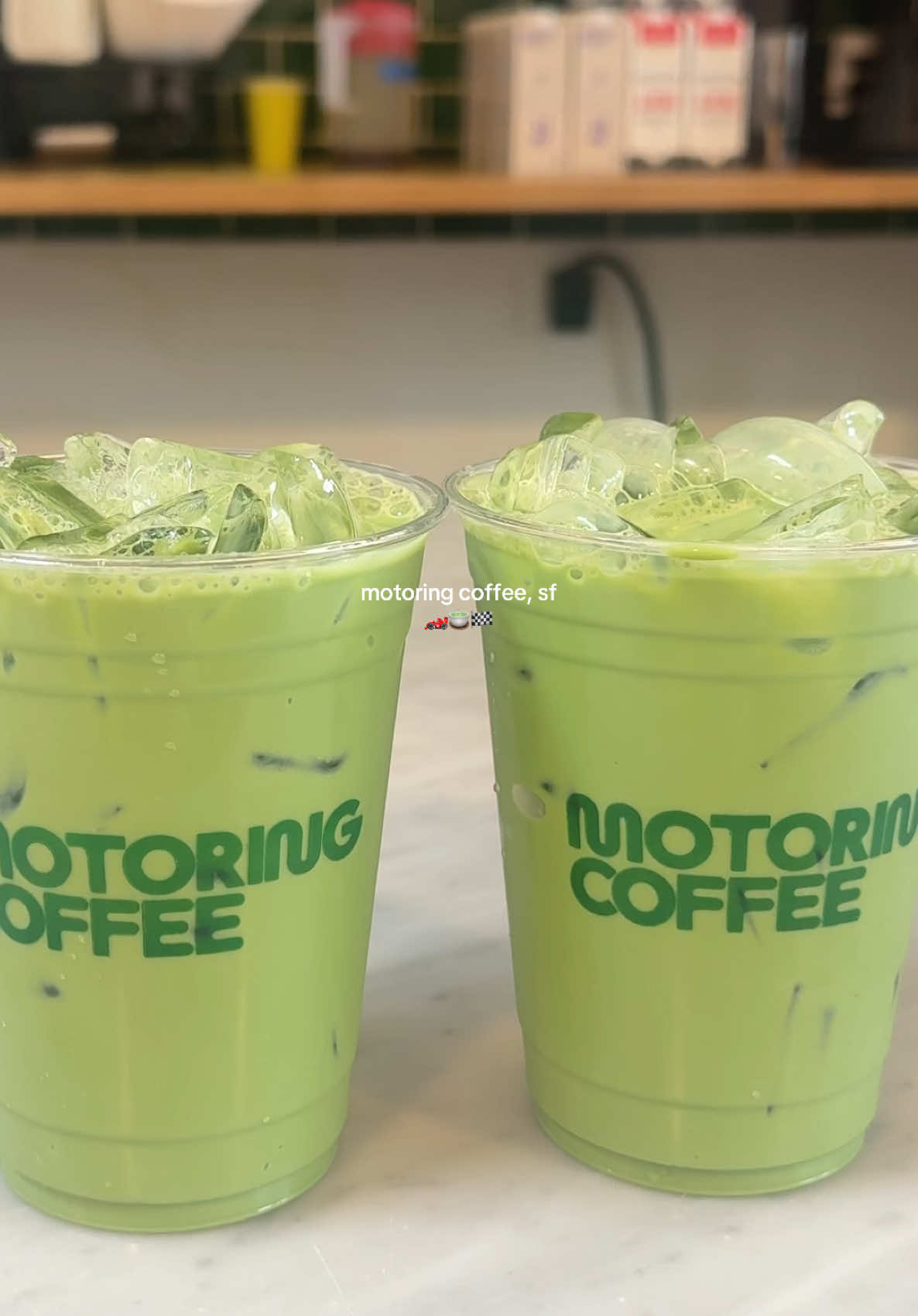 The coolest cafe I’ve been to in the city to grab some matcha🏎️ -motoring coffee, sf  #motoringcoffee #sf #matcha #cafe #thingstodoinsf 