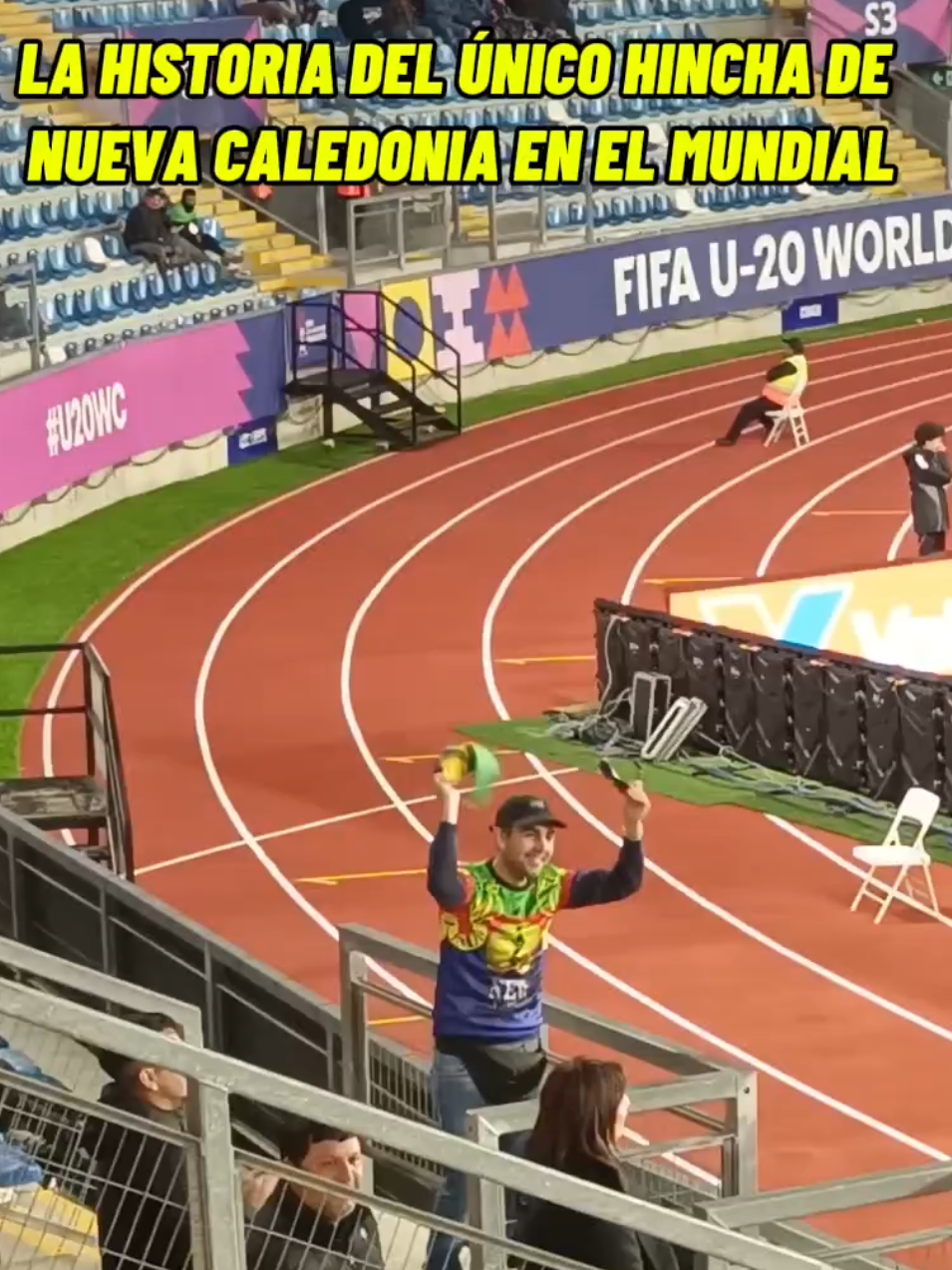 LA HISTORIA DEL ÚNICO HINCHA DE NUEVA CALEDONIA EN EL MUNDIAL SUB 20. EL CHILENO MENOS MOTIVAO CON EL SUB 20 🥵🥵 #mundialsub20 #chile #fifawcu20 