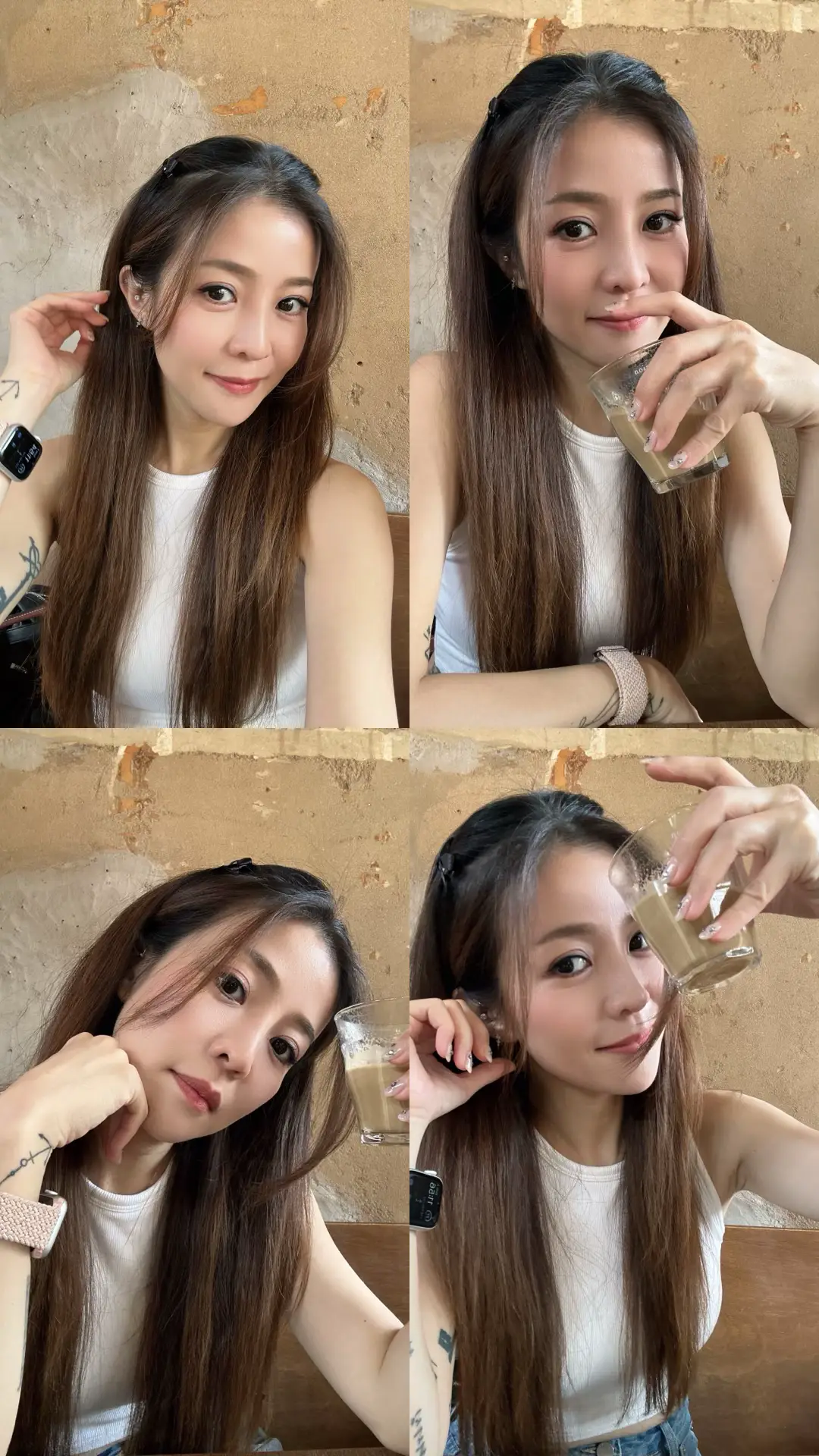 Nothing la just trying out this grid feature thingie on TikTok with my cafe pics haha #grid #cafe #selfie 