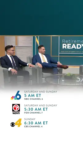 📺 This Weekend on a New Episode of Be Retirement Ready! Sebastian and Jimmy dive into one of the most important topics in retirement—Estate Planning. From protecting your legacy to avoiding costly mistakes, they’ll share strategies to make sure your wealth goes exactly where you want it to. 👉 Saturday, October 4 • NBC Channel 6 | 5:00 AM • FOX Channel 7 | 5:30 AM 👉 Sunday, October 5 • NBC Channel 6 | 5:00 AM • FOX Channel 7 | 5:30 AM • CBS Channel 4 | 6:30 AM #BeRetirementReady #EstatePlanning #LegacyPlanning #WealthProtection #GuerraWealthAdvisors