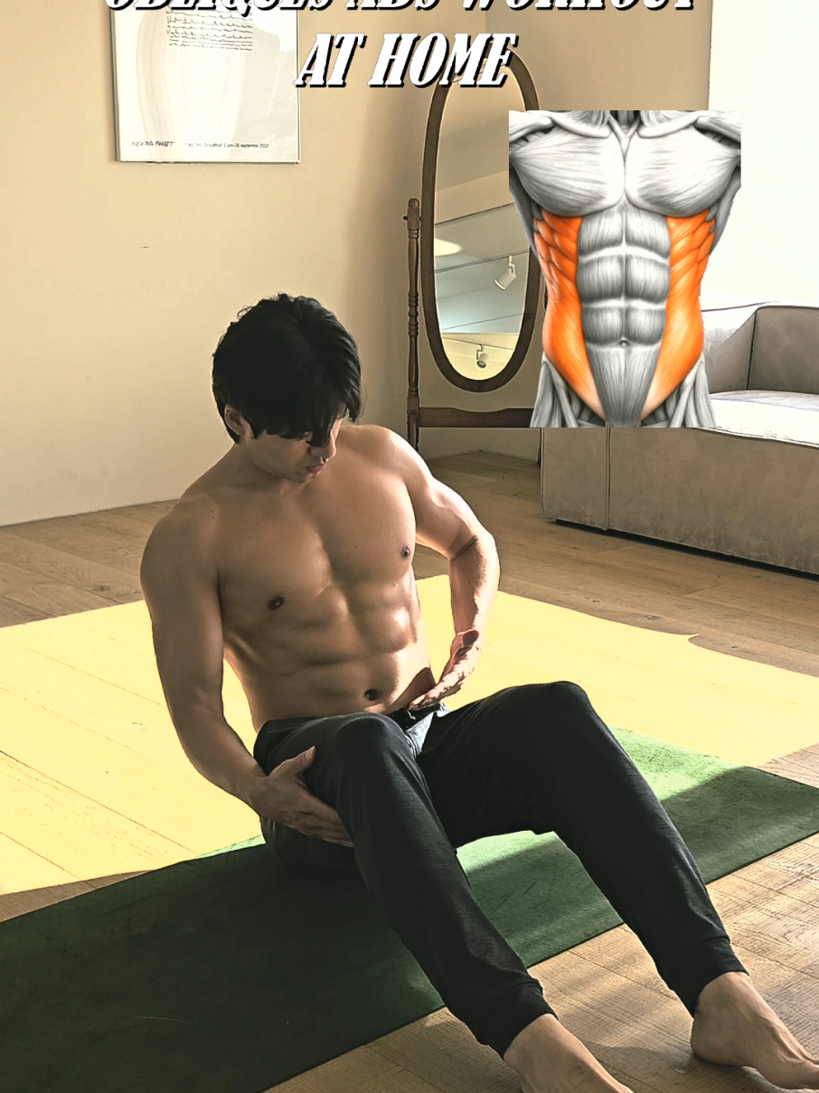 Obliques Workout at home 🏡 집에서 하는 옆구리 운동 루틴 #abs #ab #homeworkout #Fitness #exercise 