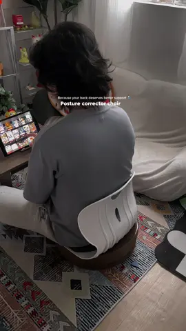 Finally, no more slouching😅 #posturecorrectorchair #posturechair 