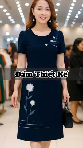 Đầm suông trung niên thêu hoa sang trọng #damtrungnien #thoitrangnu #damtrungnienu50 #damtrungnienu40 #damdep 
