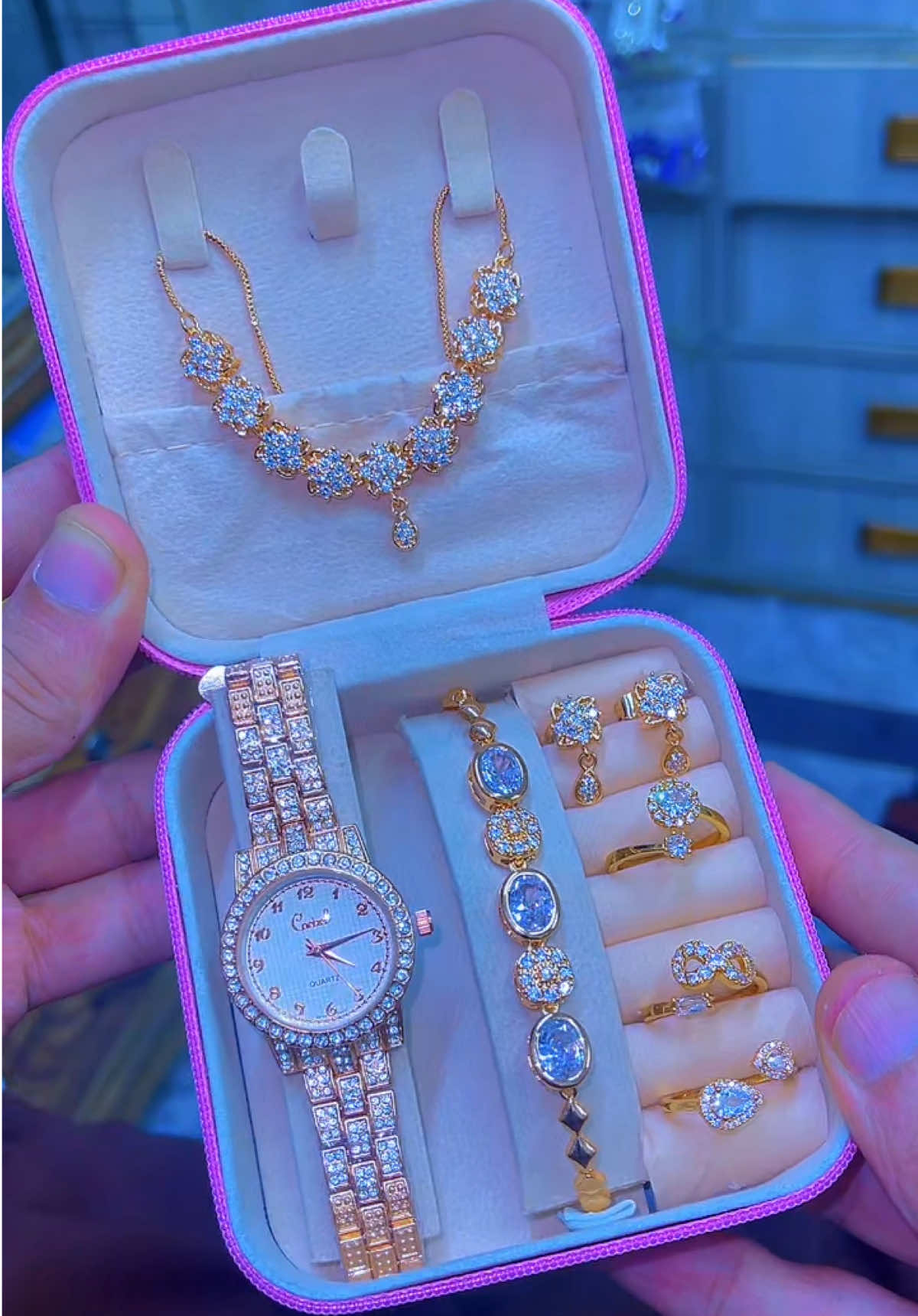 Rs.3250 Jewellery Watch Combe Set With Jewelery Organizer #trending #islamabad 