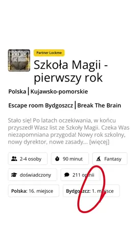 A czy wy wiedzieliście, że Szkoła Magii jest ponownie na pierwszym miejscu w Bydgoszczy? Zapraszamy do robienia rezerwacji! #fyp #dc #brejkusie #escaperoom #lockme 