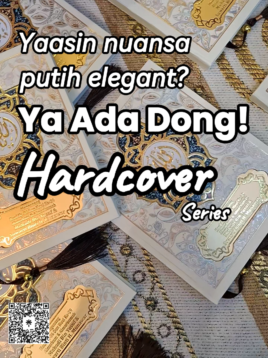 Buku Yasin Hardcover Motif Luminous Batik, Putih. #yasinhardcover #cetakyasinjakarta #yasincustom #yasinonline #paketyasin 