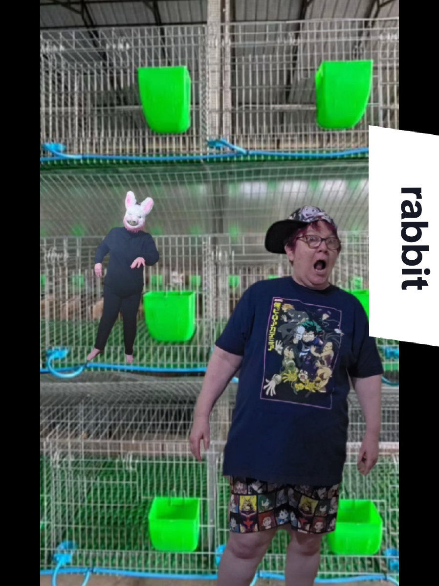 #Petrifyingpets #owentheobnoxiousowner #Sarabellwelles #sarabellwellescreepycosplay #rabbit rabid rabbit 