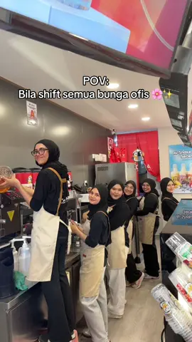 Shift ni takde lelaki, cuma bidadari je 🧚‍♀️🌷 #aicha #kemaman #chukai #shift #fnb 