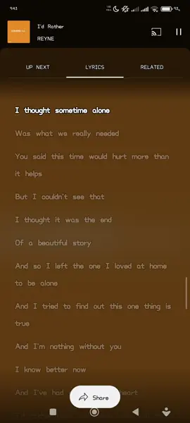 I'd Rather  by: REYNE #musiclyricsvideos #musiclyric 