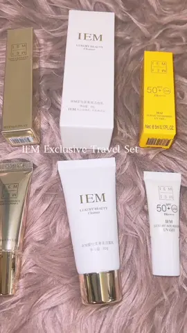 Travel light, enjoy more! ✨ IEM Exclusive Travel Set – compact, stylish, and perfect for your on-the-go adventures. 🧳✈️ #IEM #TravelSet #ExclusiveEssentials #TravelWithStyle #createtowin 