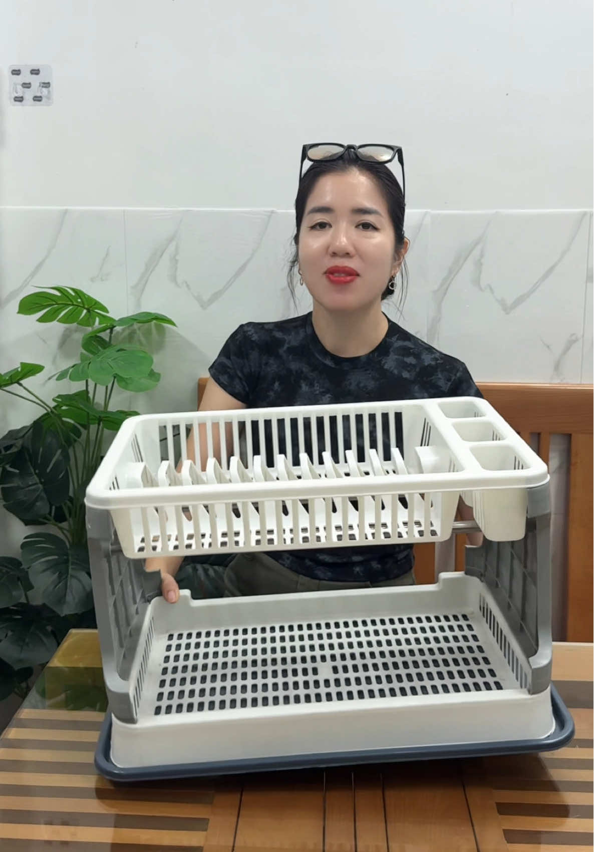 Kệ úp bát 2 tầng có khay hứng nước #keupchendia #keupbattrenbonrua #keupbat #keupbatdia2tang #hangrucro🌞 