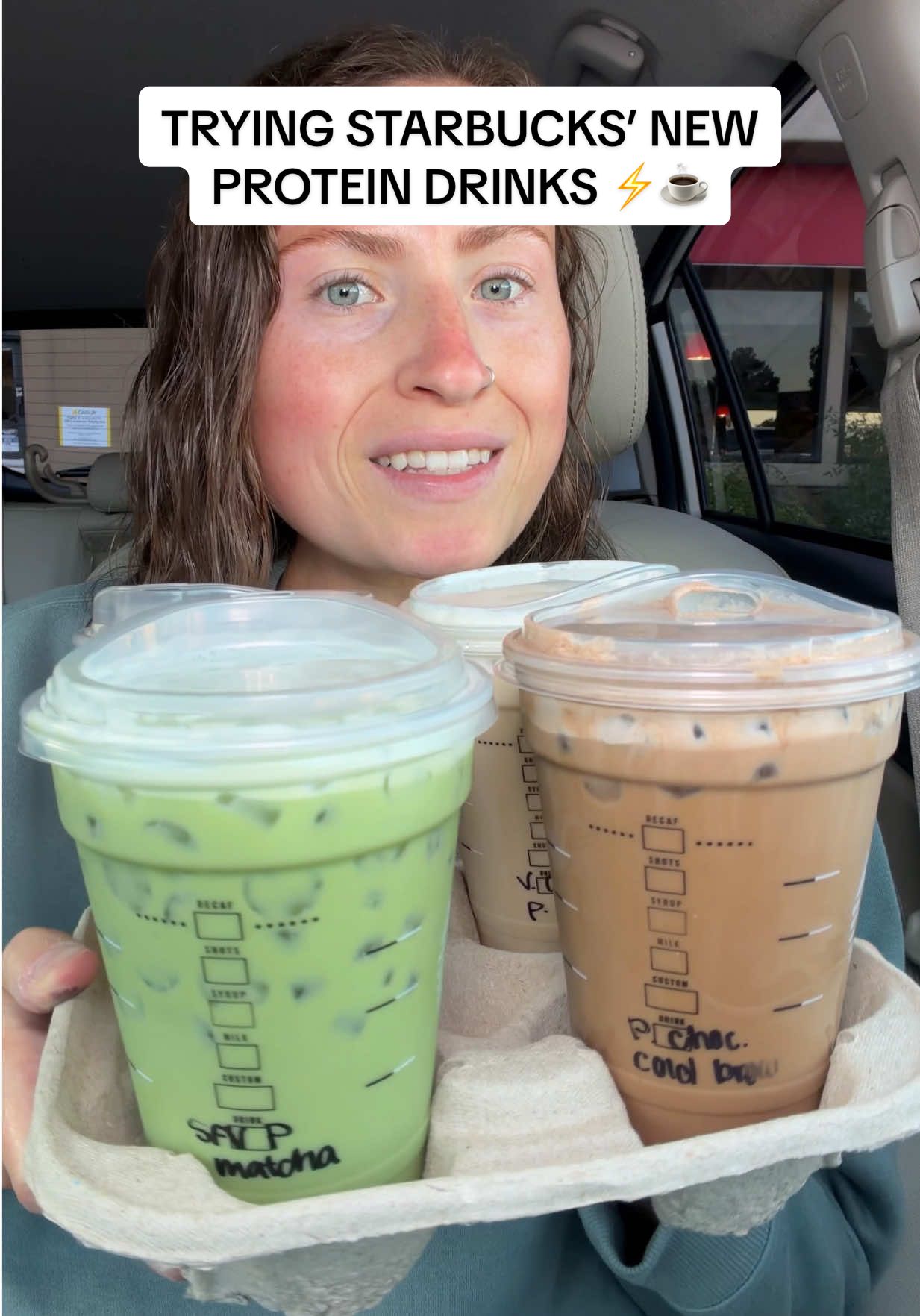 Are you going to try Starbucks’ NEW protein cold foam and milk? 💪🥛 @Starbucks #starbucks #coffee #proteindrink #fastfood #drinkreview 