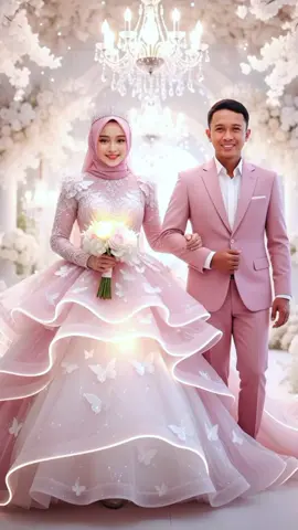 Cara edit foto Gemini ai  Foto pernikahan mewah gaun kupu-kupu  1.Masuk ke Gemini 2.Pilih tanda (+) 3.Masukan gambar / foto 4.Masukam prompt di bawah Edit foto ini tanpa merubah wajah sedikitpun. menjadi Seorang wanita anggun hijab soft pink rapih bermahkota berdiri ditaman istana putih yang penuh dengan bunga yang cantik dan berkilau, dengan pose seperti sedang berjalan,dan pria pun di samping wanita seperti sedang berjalan beriringan,dengan manis, la mengenakan gaun pesta soft pink mix putih super mewah dengan desain bergelombang besar dan bertingkat dramatis, kain tulle dan satin berlapis-lapis yang menjuntai lebar ke lantai, berkilau dengan efek glowing. Bagian atas gaun tertutup penuh dengan lengan panjang yang tidak transparan, dihiasi renda dan payet halus berkilauan. Gaun dipenuhi ornamen kupu-kupu putih berkilau dan bunga putih mekar yang menyatu indah di lipatan kain bergelombang, menciptakan kesan megah, heboh, dan fantastis. Hijab satin putih panjang serasi dengan gaun, terpasang anggun, memberi kesan putri kerajaan dari negeri dongeng.wanita sedang memegang buket bunga.pria mengenakan jas pink dan dalaman putih senada dengan wanita. Latar belakang penuh dekorasi bunga putih besar, kristal gantung, dan cahaya lembut yang membuat suasana glamor, romantis, dan magis. Buat serealistis mungkin seperti foto asli.tanpa merubah wajah asli sedikitpun. 5.Simpan #foto #gemini #ai #trend 