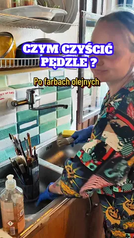 Czym najlepiej czyść pędzle po farbach olejnych ? #farbyolejne #cleaninghacks #cleaningbrushes 