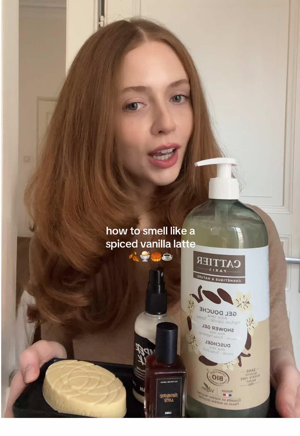 Fall body & haircare favorites to smell like a spicy, vanilla latte all season long #vanillagirl #vanillabodycare #fallbeauty #bodycareroutine @Cattier Paris @LUSH 