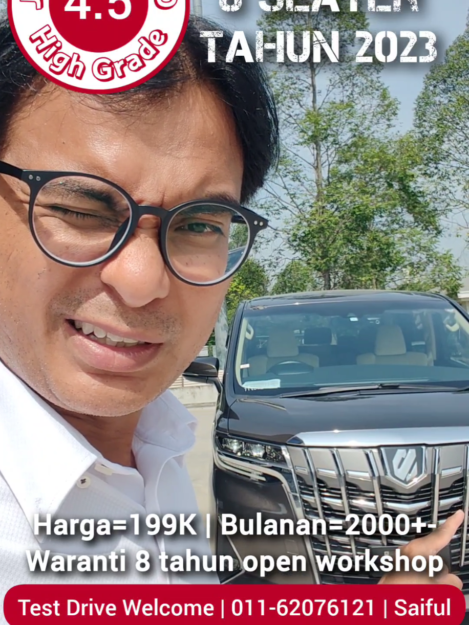 2023 ALPHARD-X 8 Seater 🇯🇵Unregister/Recond Grade 4.5 Mileage 21,500 Displacement 2493cc Color Brown  Power Sliding Door Toyota Safety Sense Rear Camera Alloy Wheels Smart Key Push Start LED Headlights Cruise Control Seats material; combination of fabric (suede-like material) and synthetic leather (PVC or leatherette). The center portion with the diamond-pattern stitching is synthetic leather (sometimes Toyota calls it 