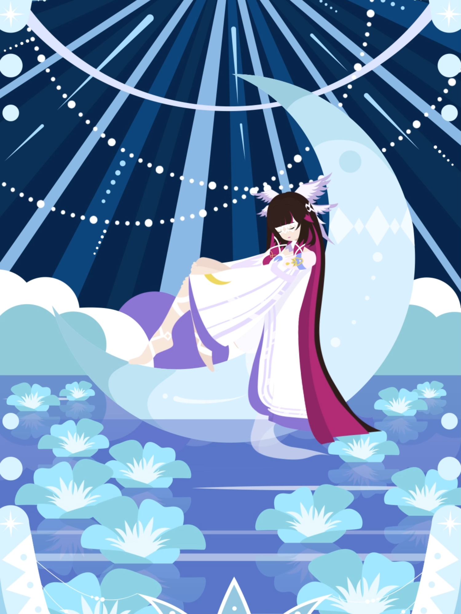 I was inspired by the whole atmosphere of Nod Krai and especially the place where Columbina lives))) Happy Genshin Impact anniversary to everyone! #genshin #art #columbina #columbinagenshinimpact #genshinimpact33 #illustration #wallpapervideo #anime #artwork #artist