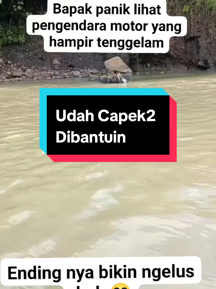 Udah capek2 dibantuin #motor #tenggelam #banjir 