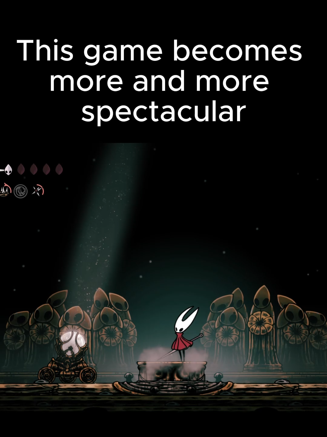 The scene reminds me of the Portal 2 turret oprah #fyp #gaming #hollowknight #silksong #hollowknightsilksong #gamingvideos #hornet #release #indiegames #indiegame #robloxfyp