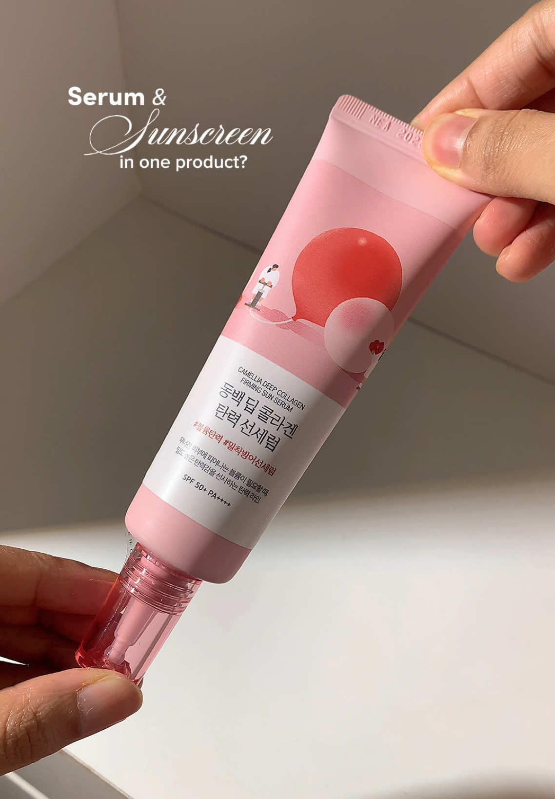 boleh melindungi & merawat 2 dalam 1 weh 😮‍💨🤏🏻 #roundlab #roundlabcollagensunscreen #recommendedsunscreen #sunscreenlightweight #serumsunscreen 