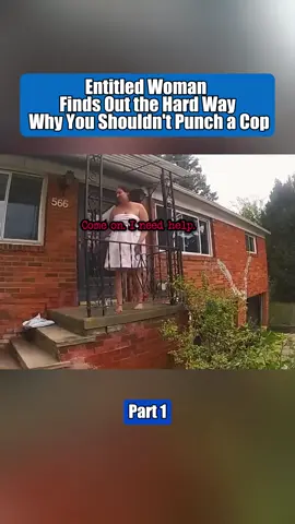 Entitled Woman Finds Out the Hard Way Why You Shouldn’t Punch a Cop Part 1 #cops #police #copsoftiktok #bodycamcops #viral 