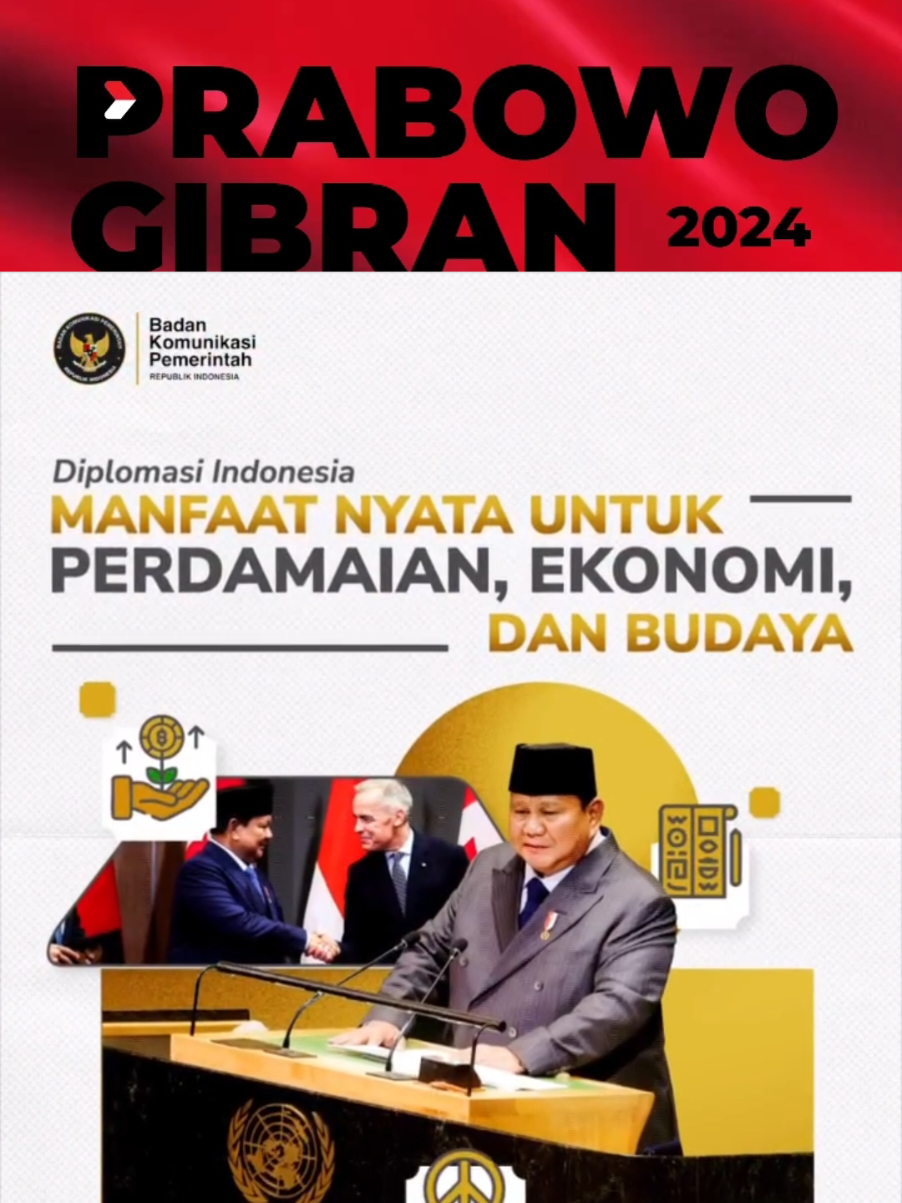 https://www.instagram.com/reel/DPOInU_knZ1 Rangkaian kunjungan Presiden Prabowo Subianto memperlihatkan bagaimana diplomasi Indonesia diakui dunia. Dari PBB, suara Indonesia tentang perdamaian Gaza dan solusi dua negara mendapat apresiasi. Kanada memilih Indonesia sebagai mitra strategis ASEAN pertama lewat CEPA, membuka peluang besar investasi dan ekspor. Di Belanda, pengembalian 30 ribu artefak jadi bukti penghormatan pada sejarah bangsa. Semua ini menegaskan Indonesia kian dipandang sebagai kekuatan penting dalam menjaga perdamaian, memperkuat ekonomi, dan memiliki warisan budaya bangsa yang kaya. #TurnBackHoax  #fyp  #videoviral  #anjingmenggonggongkafilahberlalu 