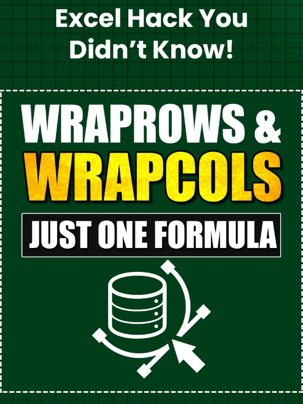 🚀 Excel Hack You Didn’t Know! Ever heard of WRAPROWS & WRAPCOLS? 🤯 With just one formula, you can instantly reshape your data into perfect rows or columns! 🔥 👉 Type once, get your data arranged automatically! No copy-paste… No manual work… Just pure magic 💡 💬 Comment “WRAP” if you want me to drop practice files! #ExcelTips #ExcelHacks #ExcelShortcuts #LearnExcel #ProductivityHack