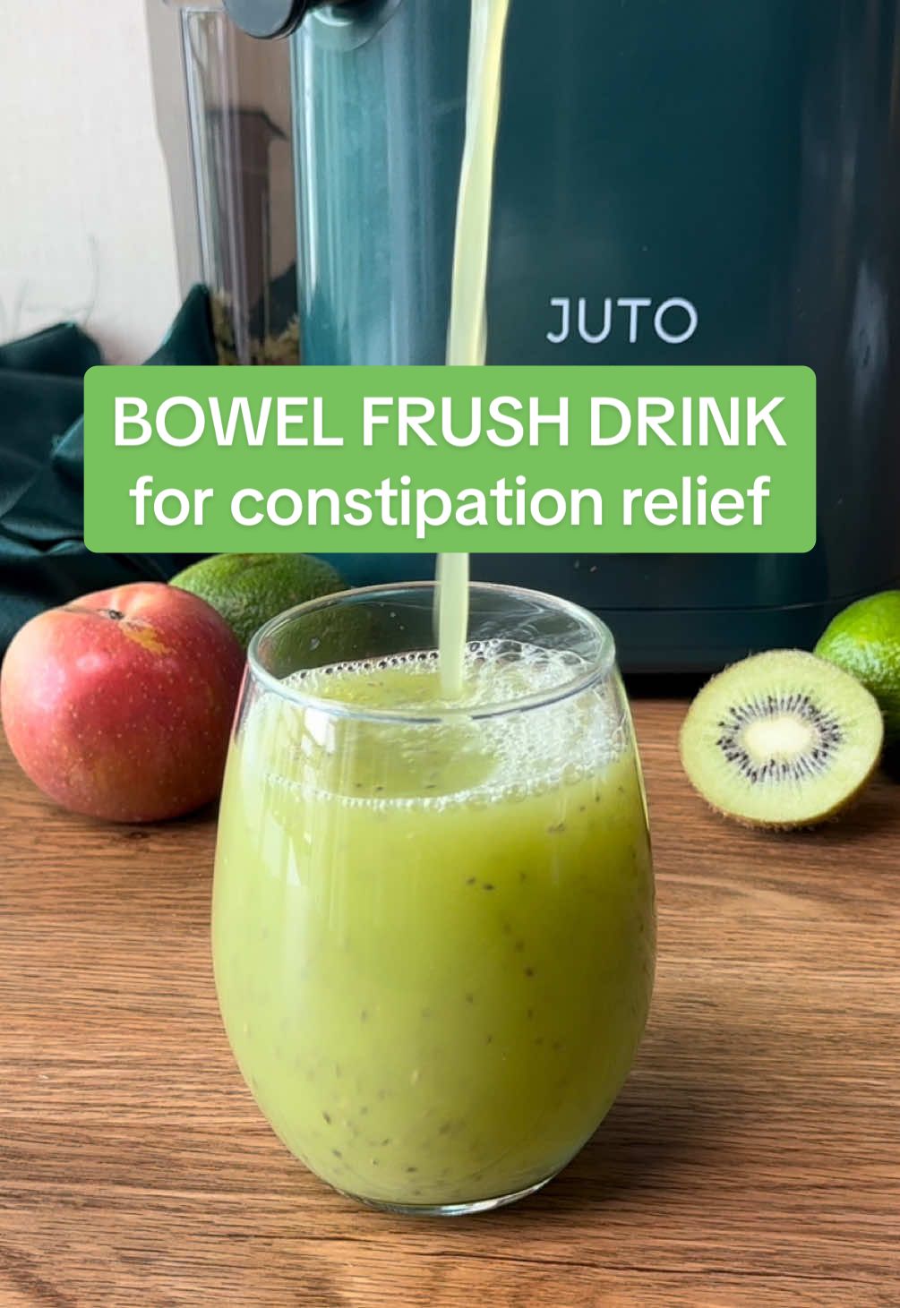Your body deserves relief, and you have the power to make it happen. This bowel flush drink for constipation relief is packed with fresh ingredients that work with your system so you can feel lighter, more energized, and more at ease.  🍏 Apple – acts as a natural laxative 🥒 Cucumber – promotes regular bowel movements 🥝 Kiwi – helps relieve constipation 🍋 Lime – improves digestion 🌑 Chia Seeds – rich in fiber to keep things moving 👉 Take charge of your wellness with the JUTO Juicer, designed to make powerful, healing juices simple and stress free.✨ Click the link in bio to grab yours today. 💬 Comment “RECIPE” below and we’ll send you the full breakdown! • • • • #constipation #bowelmovement #guthealth #chiaseeds #detoxdrink 