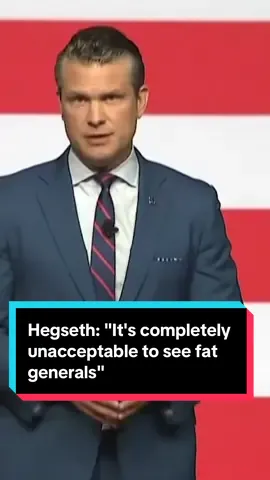 Defense Secretary Pete Hegseth told top military officers that he no longer wants to see “fat generals and admirals” or overweight troops in combat formations as he emphasized the need to stick to strict fitness standards for U.S. service members around the world. “It’s completely unacceptable to see fat generals and admirals in the halls of the Pentagon leading commands around the country, in the world, it’s a bad look,” Hegseth said during a gathering of officers at a military base in Quantico, Virginia. #trump #usa #military #virginia 
