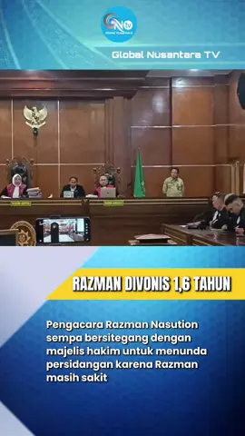 Razman divonis 1,6 tahun #globalnusantaratv #fyp 